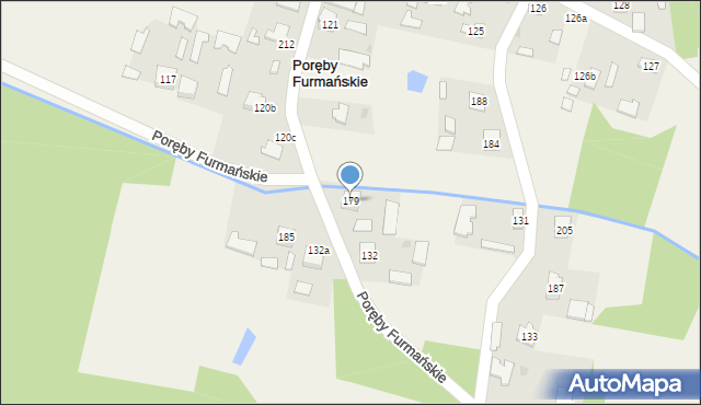 Poręby Furmańskie, Poręby Furmańskie, 179, mapa Poręby Furmańskie