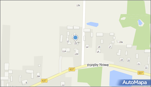 Poręby Nowe, Poręby Nowe, 13, mapa Poręby Nowe