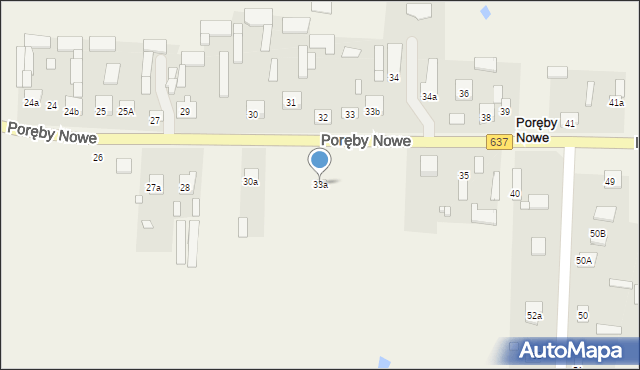 Poręby Nowe, Poręby Nowe, 33a, mapa Poręby Nowe