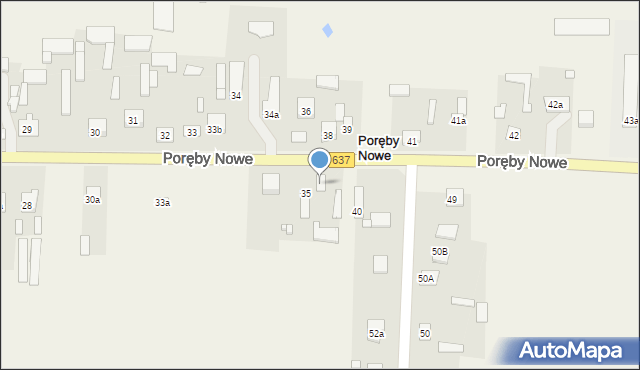 Poręby Nowe, Poręby Nowe, 37, mapa Poręby Nowe