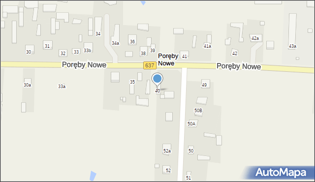 Poręby Nowe, Poręby Nowe, 40, mapa Poręby Nowe