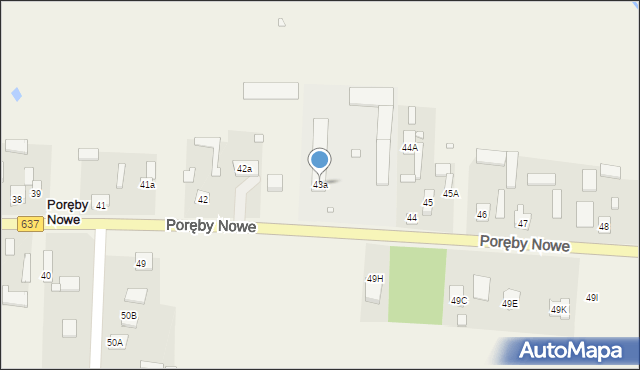 Poręby Nowe, Poręby Nowe, 43a, mapa Poręby Nowe
