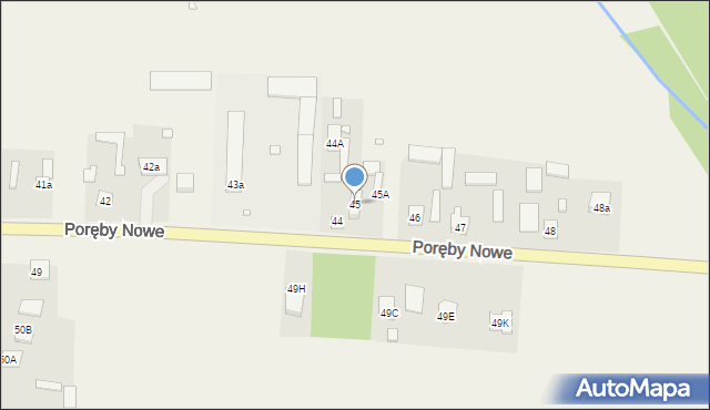 Poręby Nowe, Poręby Nowe, 45, mapa Poręby Nowe