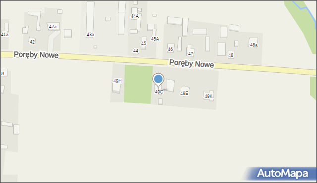 Poręby Nowe, Poręby Nowe, 49C, mapa Poręby Nowe