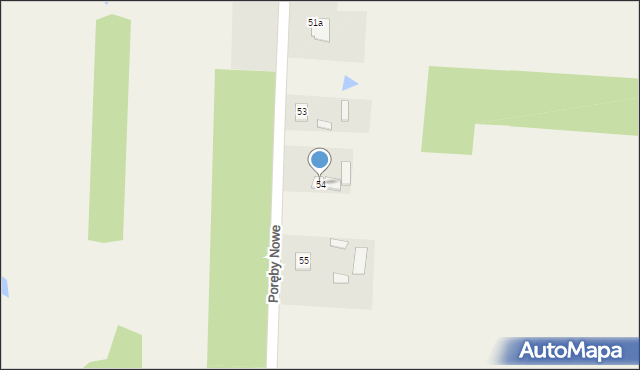 Poręby Nowe, Poręby Nowe, 54, mapa Poręby Nowe