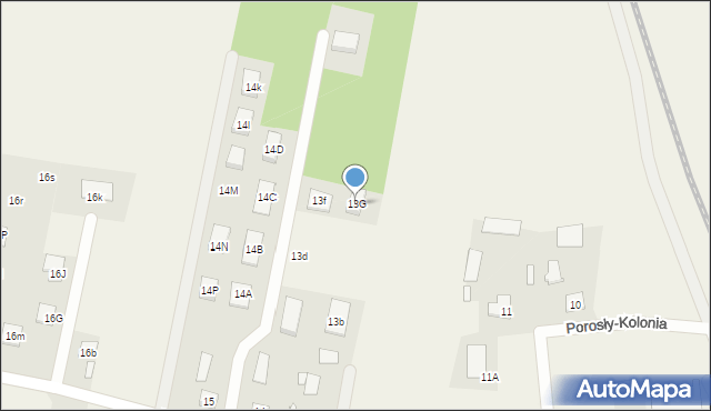 Porosły-Kolonia, Porosły-Kolonia, 13G, mapa Porosły-Kolonia