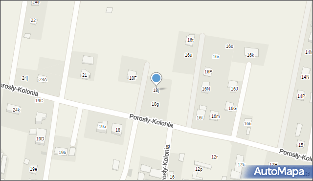 Porosły-Kolonia, Porosły-Kolonia, 18j, mapa Porosły-Kolonia