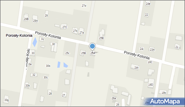 Porosły-Kolonia, Porosły-Kolonia, 25A, mapa Porosły-Kolonia