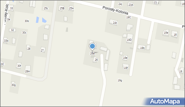 Porosły-Kolonia, Porosły-Kolonia, 26a, mapa Porosły-Kolonia