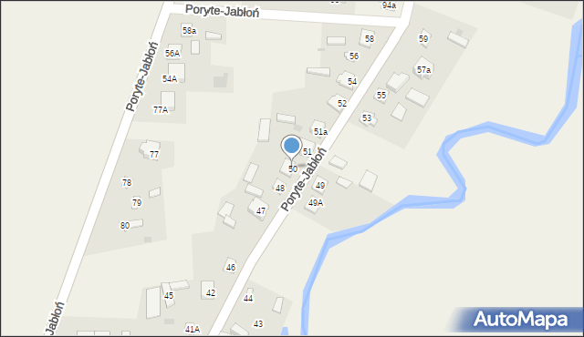 Poryte-Jabłoń, Poryte-Jabłoń, 50, mapa Poryte-Jabłoń