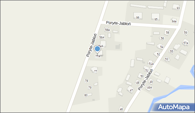 Poryte-Jabłoń, Poryte-Jabłoń, 77A, mapa Poryte-Jabłoń