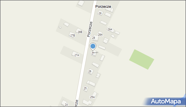 Porzecze, Porzecze, 27, mapa Porzecze