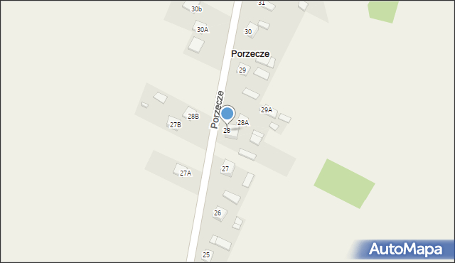 Porzecze, Porzecze, 28, mapa Porzecze