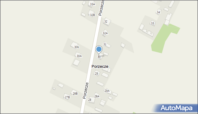 Porzecze, Porzecze, 30, mapa Porzecze