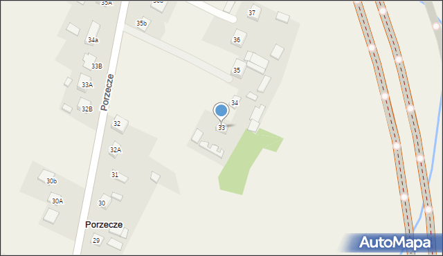 Porzecze, Porzecze, 33, mapa Porzecze
