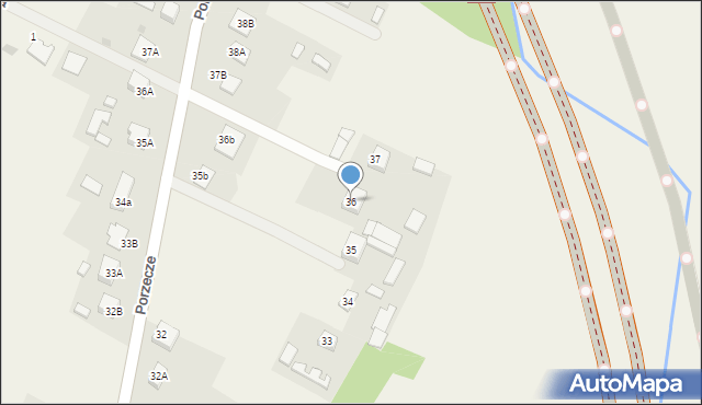 Porzecze, Porzecze, 36, mapa Porzecze