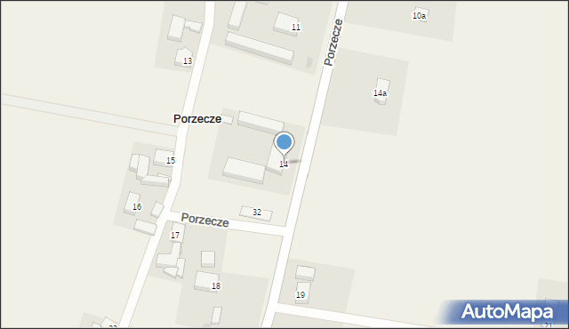 Porzecze, Porzecze, 14, mapa Porzecze