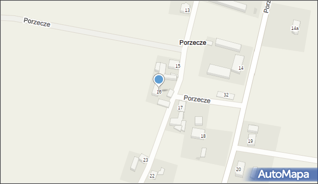 Porzecze, Porzecze, 16, mapa Porzecze