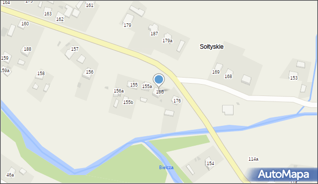Posada Jaśliska, Posada Jaśliska, 186, mapa Posada Jaśliska