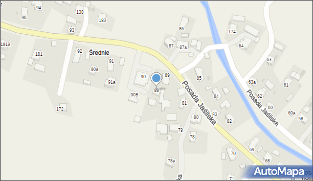 Posada Jaśliska, Posada Jaśliska, 88, mapa Posada Jaśliska