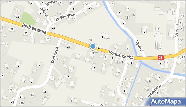 Posada Zarszyńska, Podkarpacka, 19, mapa Posada Zarszyńska