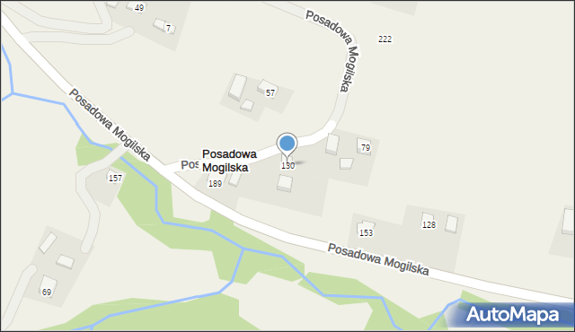 Posadowa Mogilska, Posadowa Mogilska, 130, mapa Posadowa Mogilska