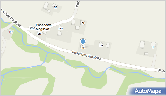 Posadowa Mogilska, Posadowa Mogilska, 153, mapa Posadowa Mogilska