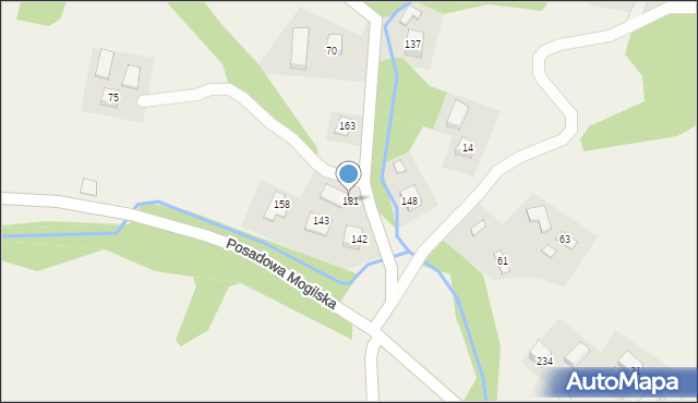 Posadowa Mogilska, Posadowa Mogilska, 181, mapa Posadowa Mogilska