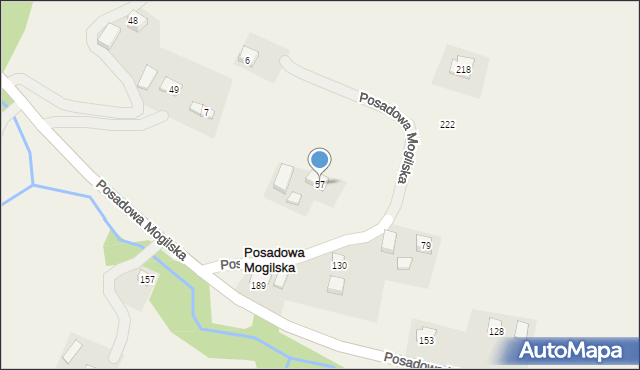 Posadowa Mogilska, Posadowa Mogilska, 57, mapa Posadowa Mogilska