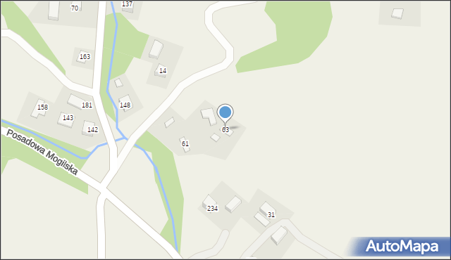 Posadowa Mogilska, Posadowa Mogilska, 63, mapa Posadowa Mogilska