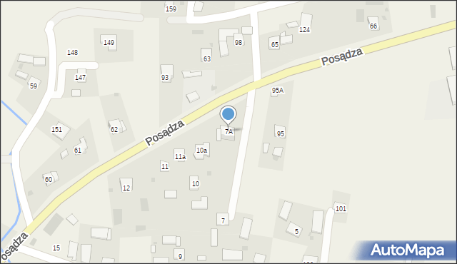 Posądza, Posądza, 7A, mapa Posądza