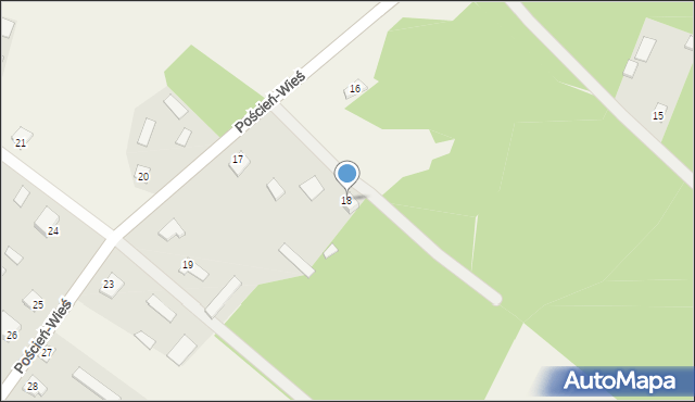 Poścień-Wieś, Poścień-Wieś, 18, mapa Poścień-Wieś