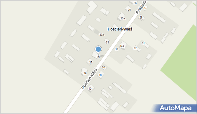 Poścień-Wieś, Poścień-Wieś, 35, mapa Poścień-Wieś