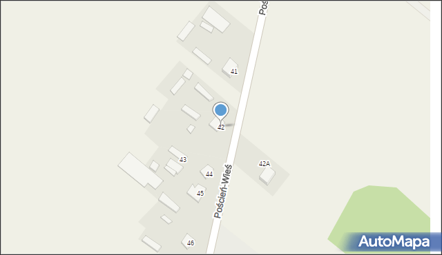 Poścień-Wieś, Poścień-Wieś, 42, mapa Poścień-Wieś