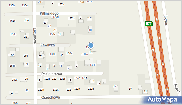 Poskwitów, Poziomkowa, 11, mapa Poskwitów