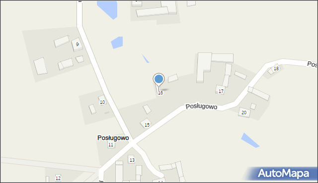 Posługowo, Posługowo, 16/1, mapa Posługowo