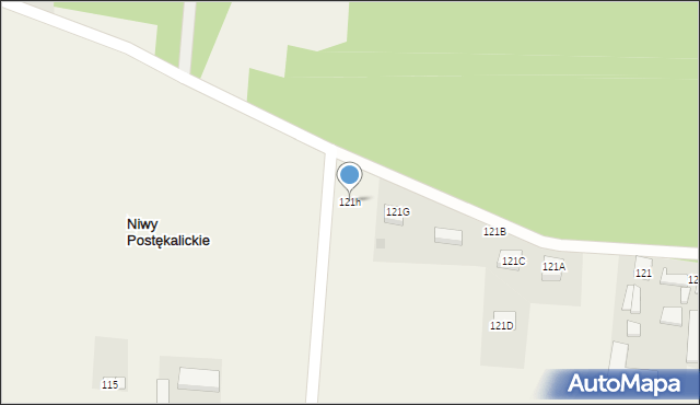 Postękalice, Postękalice, 121h, mapa Postękalice