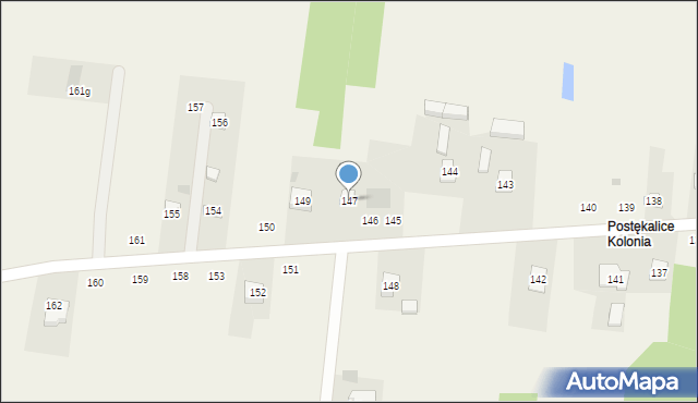 Postękalice, Postękalice, 147, mapa Postękalice