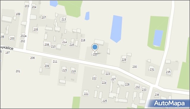 Postękalice, Postękalice, 220, mapa Postękalice