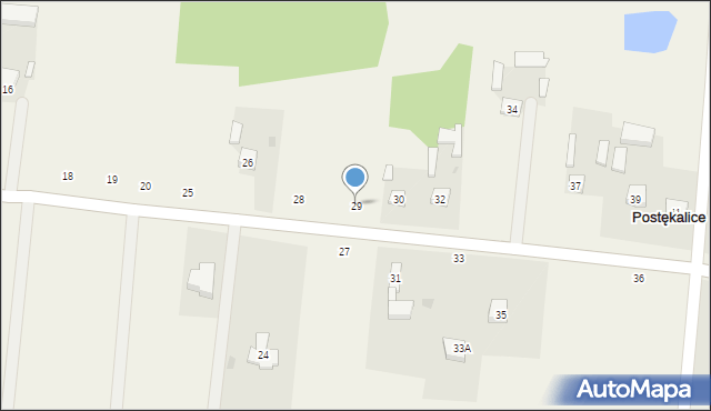 Postękalice, Postękalice, 29, mapa Postękalice