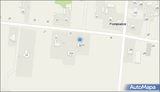 Postękalice, Postękalice, 35, mapa Postękalice