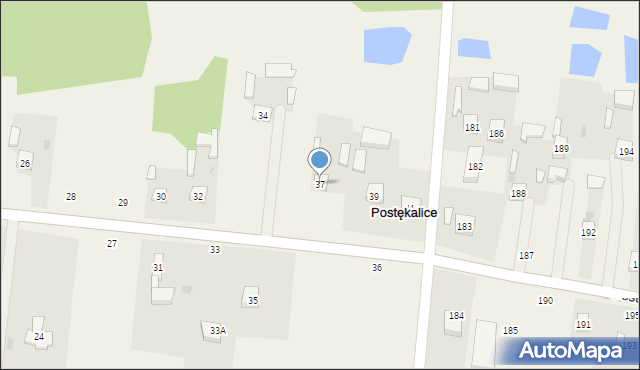 Postękalice, Postękalice, 37, mapa Postękalice