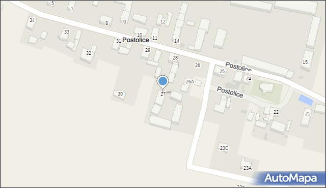 Postolice, Postolice, 27, mapa Postolice