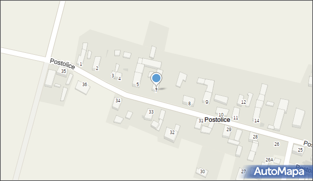 Postolice, Postolice, 7, mapa Postolice