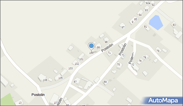 Postolin, Postolin, 100, mapa Postolin
