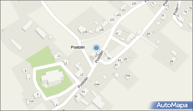 Postolin, Postolin, 107, mapa Postolin