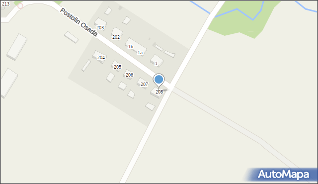 Postolin, Postolin, 208, mapa Postolin