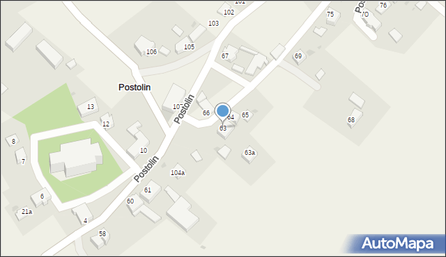 Postolin, Postolin, 63, mapa Postolin