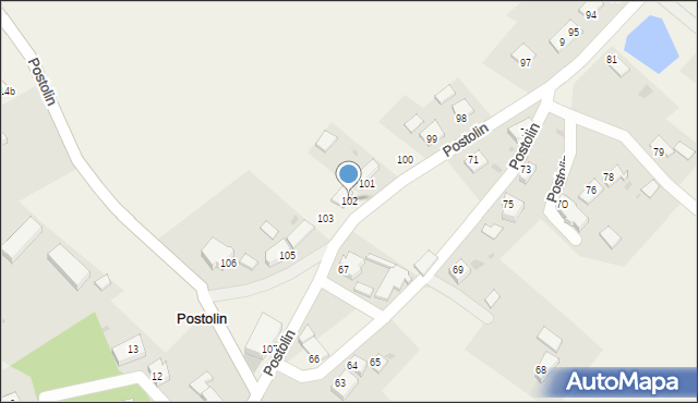 Postolin, Postolin, 102, mapa Postolin