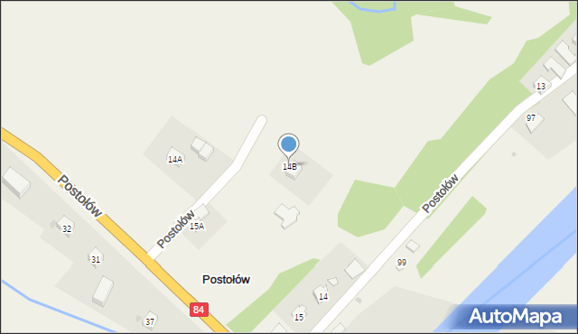Postołów, Postołów, 14B, mapa Postołów